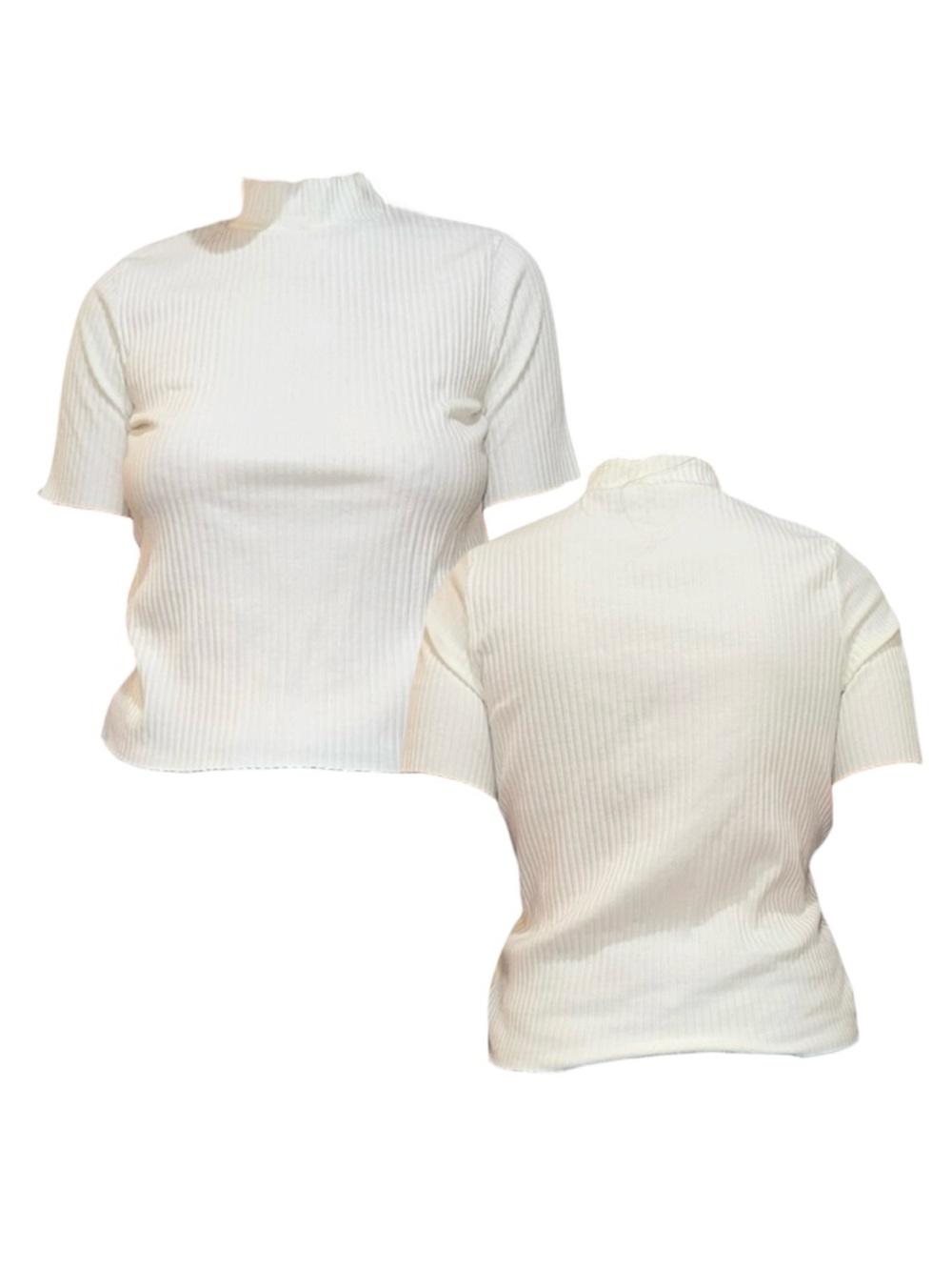 Bershka Ribbed Short Sleeve Top